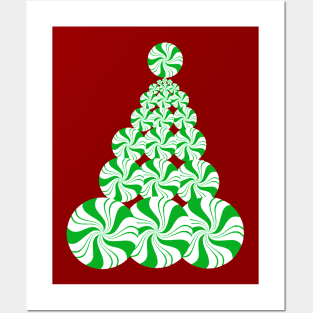 Christmas Green Peppermint Tree Posters and Art